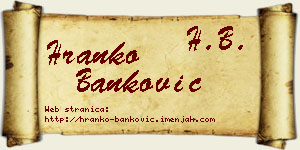 Hranko Banković vizit kartica
